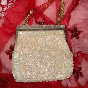 Vintage Sequin And Beads Fine Arts Bag Made In Hong Kong
